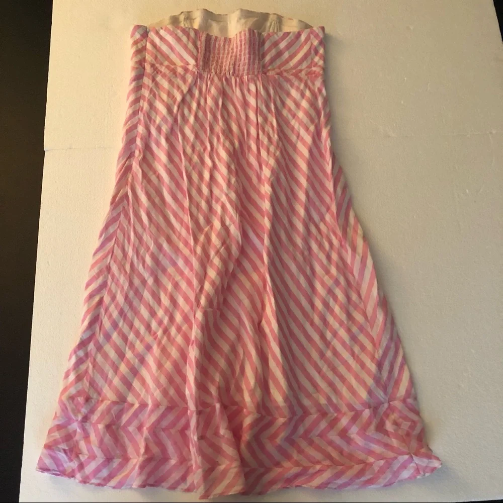 Lilly Pulitzer white pink striped strapless dress - Picture 5 of 9